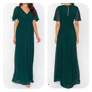 {Show Me Your MuMu} Emily Empire Maxi Dress in Emerald Green - Size Small - NWT